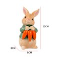 thumbnail image 2 of Estatua de conejito de Pascua abrazando zanahorias / Estatua de huevo Figura decorativa de conejo lindo Figura creativa de conejo Lindos adornos para el hogar para decoraciones de fiesta, 2 of 9