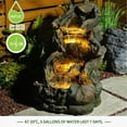 thumbnail image 5 of Outdoor Fountain Cascading Tiered Wood River Water Fountain with LED Lights for Garden, Patio, Backyard, Deck, Porch and Home Art Decor, 5 of 6