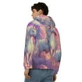 thumbnail image 4 of Vsdgher Colorful Cloud White Horse Mens Hoodies Zip Hoodie, Hoodies for Men, Zip-up Hooded Sweatshirt-Large, 4 of 5