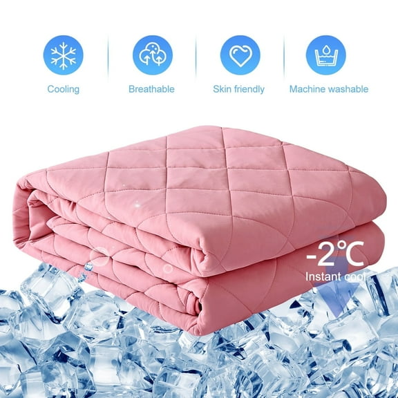 EVOLIVE Elastane Diamond Quilted All Season Light Weight Single Reversible Cooling Quilt/Comforter (Pink, Twin)