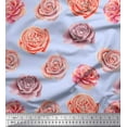 thumbnail image 1 of Soimoi Blue Poly Georgette Fabric Rose Floral Decor Fabric Printed Yard 52 Inch Wide, 1 of 3