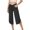 Black, variant on ​Women's Stretch Performance Capris With Flared Hem And Moisture Wicking Technology For Pilates And Running​ Brown