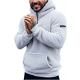 thumbnail image 2 of pstuiky camisas de manga larga para hombre, Sudadera deportiva de felpa con capucha para hombre, de manga larga y uso diario tops de invierno para hombre l, 2 of 3