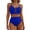 Blue, variant on Swimwear Women'S Bikini V Neck Cutout Swimsuit High Waist Textured Pleated Swimsuit Black M