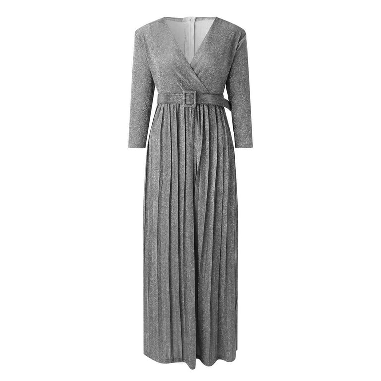 silver long sleeve maxi dress Silver Metallic Maxi Dress: Long Sleeve Elegant Cocktail Gown