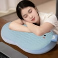 thumbnail image 6 of Ice Silk Belly Pillow 19.69x11.81in - Ergonomic Memory Foam Office Nap Pillow with Washable Cover, Portable Travel/Sofa Support for Back Pain (Cat-Belly Shape Blue)​, 6 of 6