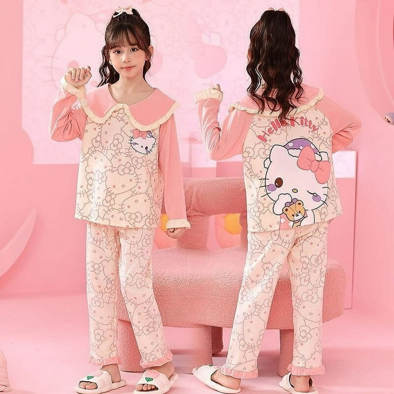 Charmmy Hello Kitty Pink One Piece Pyjama & Socks Sleepwear Size 2-6 Years  New