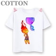 thumbnail image 3 of Camiseta de algodón de manga corta con estampado de dibujos animados para niños y bebés de Disney Elemental Wade Ripple y Embe Anime de moda de verano, 3 of 5