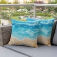 thumbnail image 3 of Summer Beach Outdoor Pillow Covers Pack of 2 Blue Ocean Wave Starfish Seaside Sand Scenery Waterproof Throw Pillow Covers Decorative Cushion Cases for Patio Garden Tent Balcony Couch 20x20 inch, 3 of 9