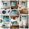thumbnail image 6 of Ships Next Day Canvas Wall Art 16"x16", Ocean Beach Wood Framed Canvas Print Painting, Palm Trees Summer Tropical Island Seaside Ready to Hang Picture Wall Decor for Home Bedroom Kitchen Office, 6 of 9