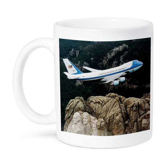 3dRose, Air Force 1 Flying Over Mount Rushmore.jpg, 11oz Mug