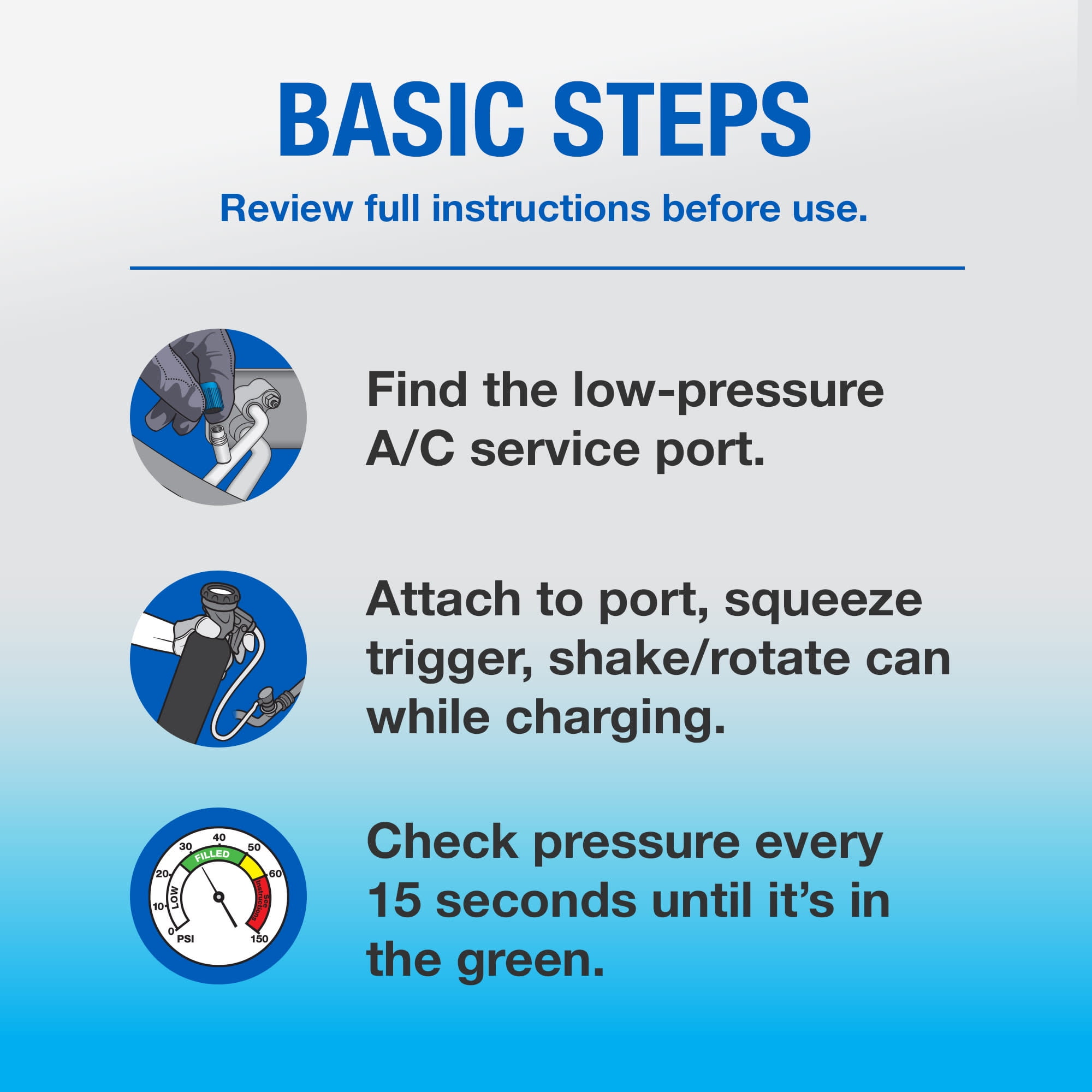 EZ Chill R-1234YF Refrigerant Plus Leak Sealer Car A/C Recharge Kit, 10 oz Can With Gauge and Hose
