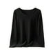 thumbnail image 1 of Minnieouse Ropa interior de fondo para mujer, lencería gruesa cálida para niñas, Tops de capa Base de cuello de manga larga de Color Ropa interior Negro METRO, 1 of 6