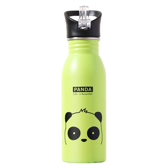 Botellas de agua para niños Deportes, Botellas de agua de bebida de dibujos animados de 500 ml con pajita, Botella de frascos de bebida de viaje de animales encantadores WD.WDQZL Hogar