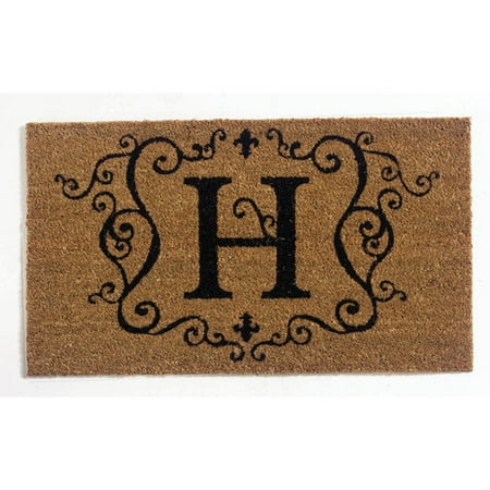 Evergreen Monogrammed U Embossed Decorative Coir Mat , 16" X 28"