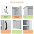 thumbnail image 6 of Bathroom Storage Cabinet with 2 Laundry Hamper, Wooden Bathroom Pantry Cabinet with 1 Cabinet and 4-Layer Shelves for Living Room, Gray, 6 of 9
