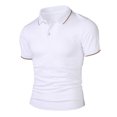 thumbnail image 2 of hoksml Men's Summer Thin Polos Shirt Casual Loose Lightweight T Shirt Solid Color Collared Button Short Sleeve Comfortable Breathable Turndown Collar Top Elastic Cuffs, 2 of 8