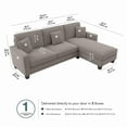 thumbnail image 3 of Bush Furniture's Stockton 102W Sectional Couch w/ Reversible Chaise Lounge Beige, 3 of 9