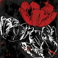 thumbnail image 3 of Grey, Jace 12x12 Black Modern Framed Museum Art Print Titled - Red Florals Mate, 3 of 5