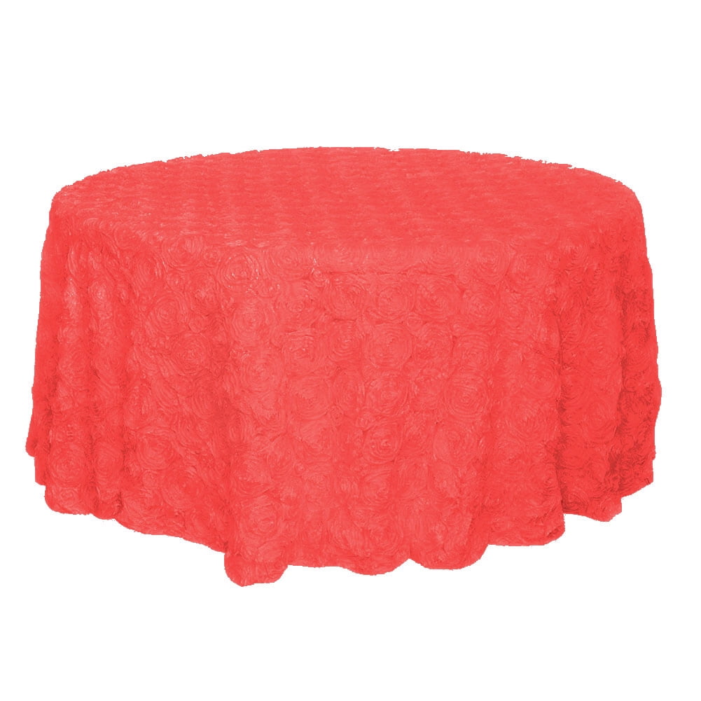 Yesbay 120cm Round Table Cover,3D Rose Fabric Tablecloth Table Cover