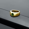 thumbnail image 3 of Gem Stone King Men's 18K Yellow Gold Plated Silver Green Chrome Diopside Ring | 1.20 Cttw | Oval 8X6MM | Gemstone | Size 10, 3 of 4