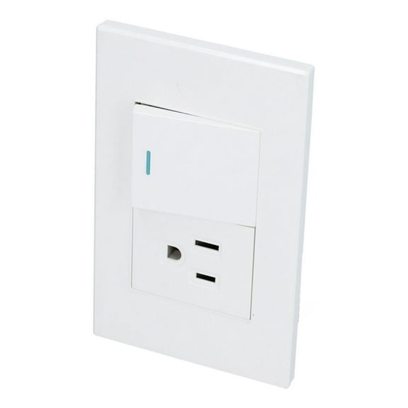 Placa Con 1 Apagador Y 1 Contacto Blanco 1/2 Surtek P624B