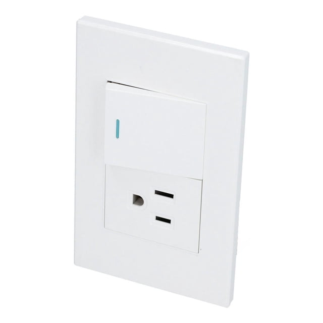 Placa Con 1 Apagador Y 1 Contacto Blanco 1/2 Surtek P624B