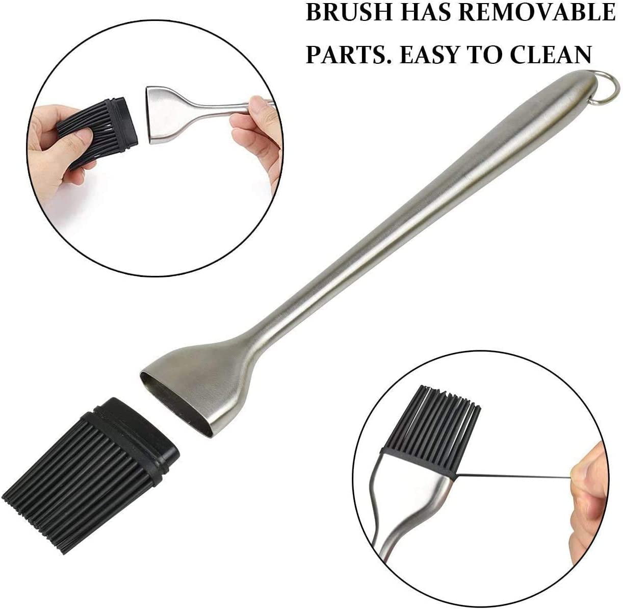 Marinade Injector Pump Drip, Meat Seasoning Syringe, Flavor Syringe Turkey Baster with Cleaning Brush, Silicone Pastry Brush for BBQ Meat Beef Chicken Pastries Jam