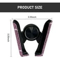 thumbnail image 2 of shiyou-1 PC Bling Car Mobile Phone Holder, Personalized Rhinestone Design Elastic Adjustable Fully Automatic Opening Closing Air Conditioning Outlet Navigation Holder, for Most Car Models (Pink), 2 of 4