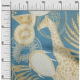 thumbnail image 2 of oneOone Cotton Poplin Twill Blue Fabric Tropical Solid Furits Animals With Leaves Fabric For Sewing Printed Craft Fabric By The Yard 56 Inch Wide, 2 of 4