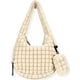 thumbnail image 1 of Bolso de mano GASSDA de nailon acolchado para mujer, color beige, con bolsa de maquillaje, 1 of 7