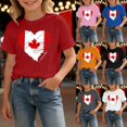 thumbnail image 2 of T-Shirt Drapeau Canadien T-Shirt Drapeau Canadien Imprimé Graphique Col Rond Manches Courtes Tee Garçons Fête Nationale T-Shirts Graphiques Enfants Fille T-Shirt pour Célébration de la Fête du Canada, 2 of 6