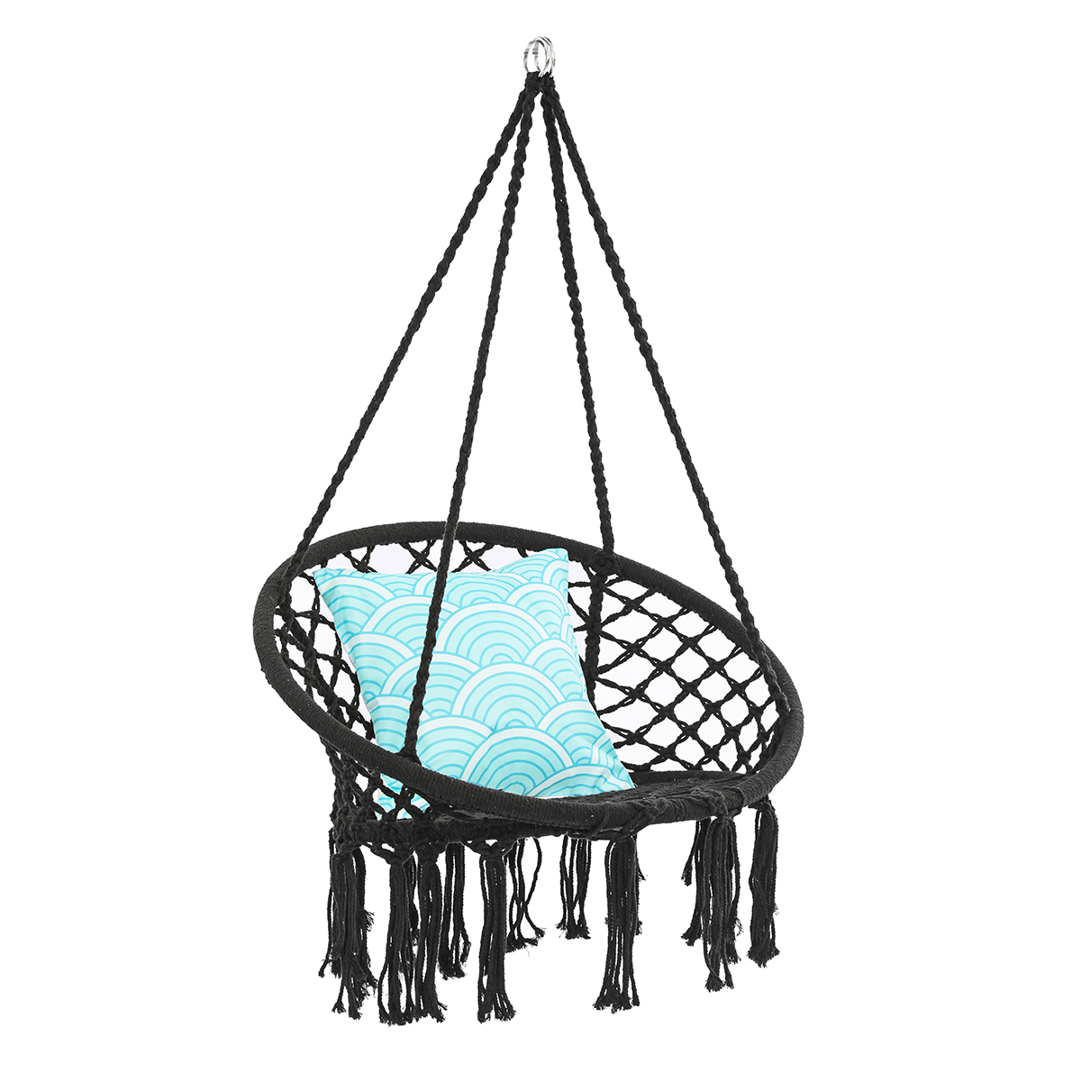 AUGIENB Hammock Chair Hanging Chairs Mesh Woven Macrame Swing Garden Indoor Outdoor Home Decor,100/120/150KG Load-Bearing Christmas Gift - image 3 of 7