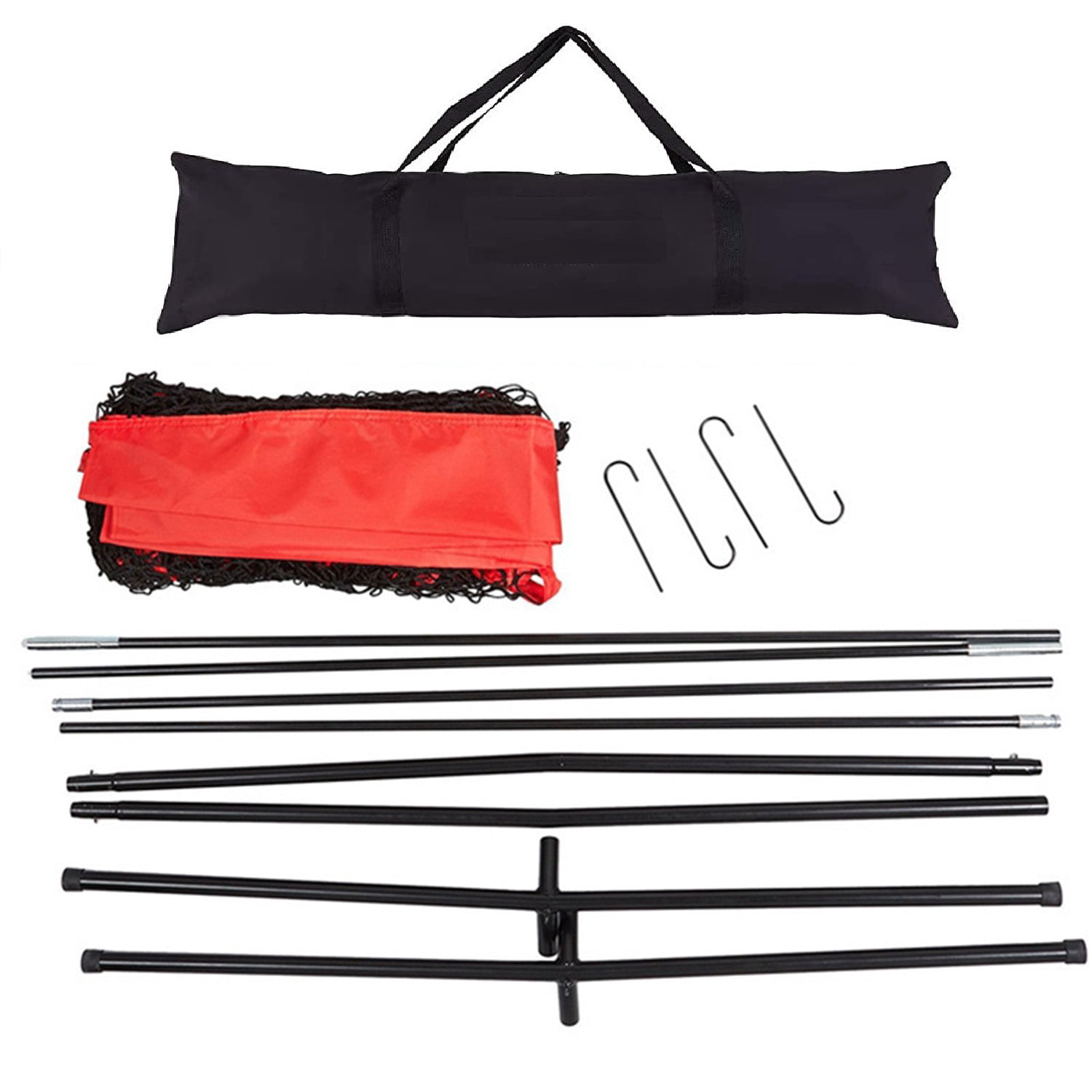 LINKPAL 7'×7' Baseball Softball Practice Net Hitting Batting Catching Pitching Training Net w/ Carry Bag & Metal Bow Frame, Baseball Training Equipment
