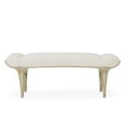 thumbnail image 3 of Michael Amini Villa Cherie Faux Fur Fabric Bed Bench in Pearl Ivory/Chardonnay, 3 of 11