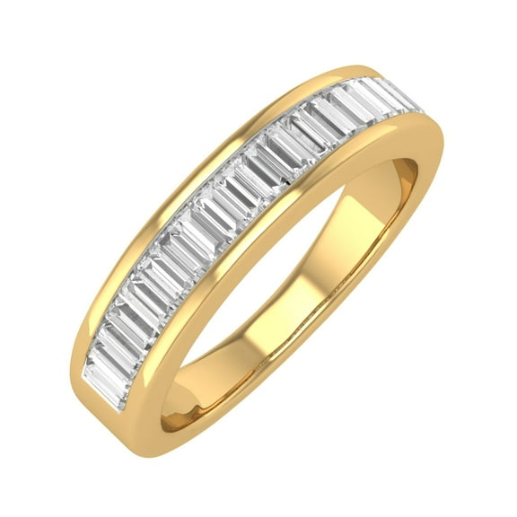 1/2 Carat Channel Set Baguette Shape Diamond Wedding Band Ring in 14K Yellow Gold (Ring Size 8)