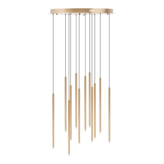 Wildnix 12-Light Gold Pendant Chandelier with Adjustable Height, Modern Design, Perfect for Living Rooms, Dining Rooms, and Homes