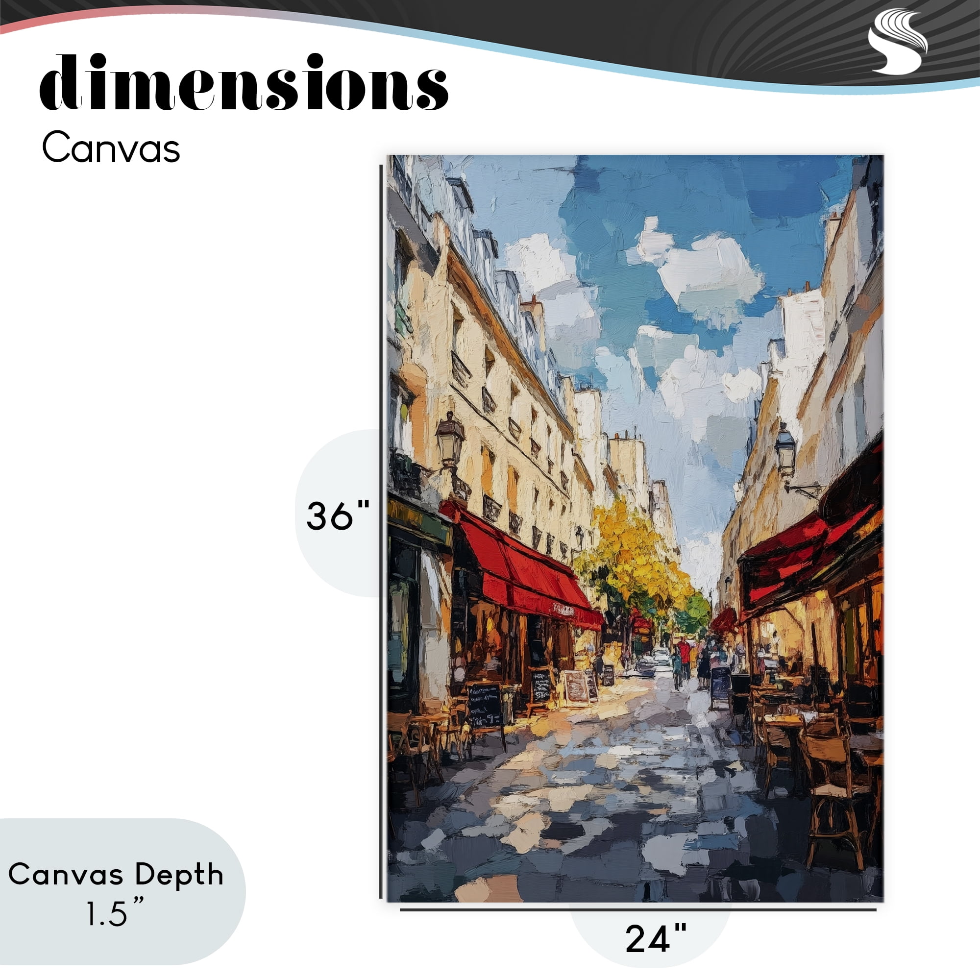 Stupell Industries Charming Paris Street Scene Canvas Wall Art, design by Petal Prints Design