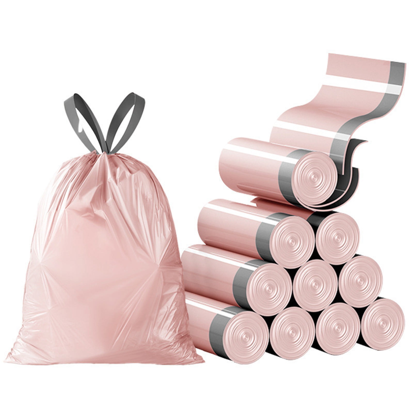 Small Garbage Bags with Handles, 4 Gallon Leak Proof Liners, Strong Unscented Waste Bags for Bathroom, Kitchen & Office (75 Count)
