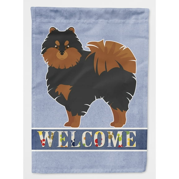Carolines Treasures CK3669CHF Pomeranian Welcome Flag Canvas House Size  Large multicolor