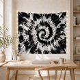 thumbnail image 3 of Black and White Spiral Tie-Dye on White Background, Dramatic Psychedelic for Art Enthusiasts, Abstract Monochrome Decor, Birthday Gift, Tapestry Wall Hanging for Bedroom and Living Room, 3 of 5