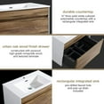 thumbnail image 6 of The Ivy 24 Inch Modern Bathroom Vanity With Sink - Includes Wall Mounted Cabinet with 1 Large Metal Drawer and White Countertop with Integrated Sink by Flairwood Décor, 6 of 8