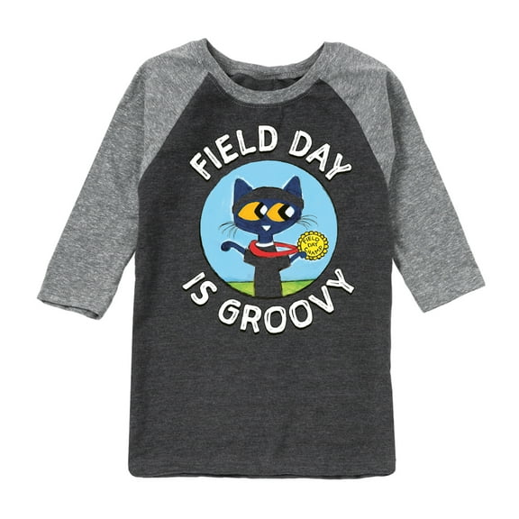 Pete the Cat - Field Day - Field Day Is Groovy - Gold Medal Champ - Toddler And Youth Raglan Graphic T-Shirt