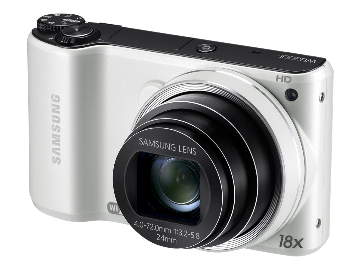 Samsung SMART Camera WB200F - Digital camera - compact - 14.2 MP - 720p - 18x optical zoom - Wi-Fi - white - image 3 of 10