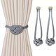 thumbnail image 1 of Alzapaños magnéticos para cortinas con nudo de cuerda tejido a mano, instalación sin perforaciones para una decoración del hogar sencilla y elegante (paquete de 2 gris café), 1 of 5