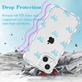 thumbnail image 3 of SHIQI-Case for iPhone 13, Clear Cute Ribbon Bowknot Pattern Aesthetic Transparent Bow Phone Case Curly Wave Edge Case Stylish Slim Soft Durable TPU Protective Cover for Women Girls - Blue, 3 of 4