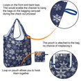 thumbnail image 4 of 5 Pack Foldable Shopping Bag,Dark Blue Christmas Snowflake Pattern Reusable Grocery Bags with Pockets,Large Reusable Tote Bags with Handles Waterproof & Lightweight, 4 of 6