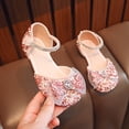 thumbnail image 5 of Generic Girls Sandals Sequins Closed Toe Shoes Princess Shoes Bow Wedding Dress Shoes for Catwalk Performance Holiday Party Wedding Christmas（4.5-5 Years Pink）, 5 of 7