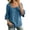Blue, variant on Tops for Women 3/4 Sleeve Square Neck Solid Color Casual Cotton Linen with Petal Sleeves Top