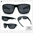 thumbnail image 2 of Mens Polarized Antiglare Biker Wrap Around Plastic Sport Sunglasses Shiny Black - Black, 2 of 8